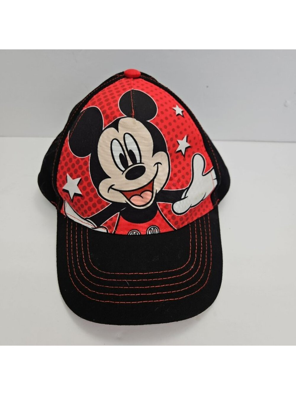 Disney Hat Cap Mickey Mouse Stars Baseball Black Red Snapback Toddler Boys Girls